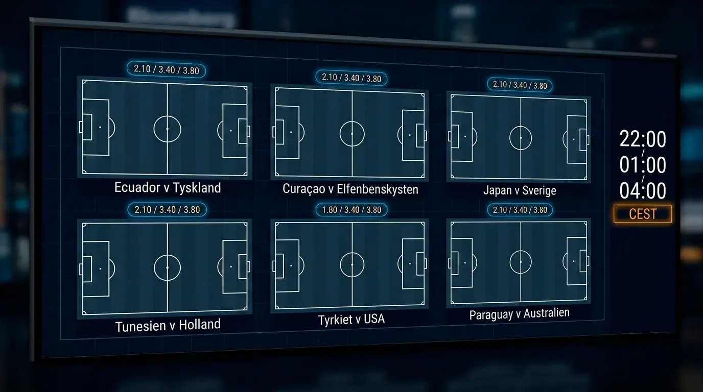 Forudsigelser til VM 2026 kampene 25. juni i Gruppe D, E og F med odds og dansk tid