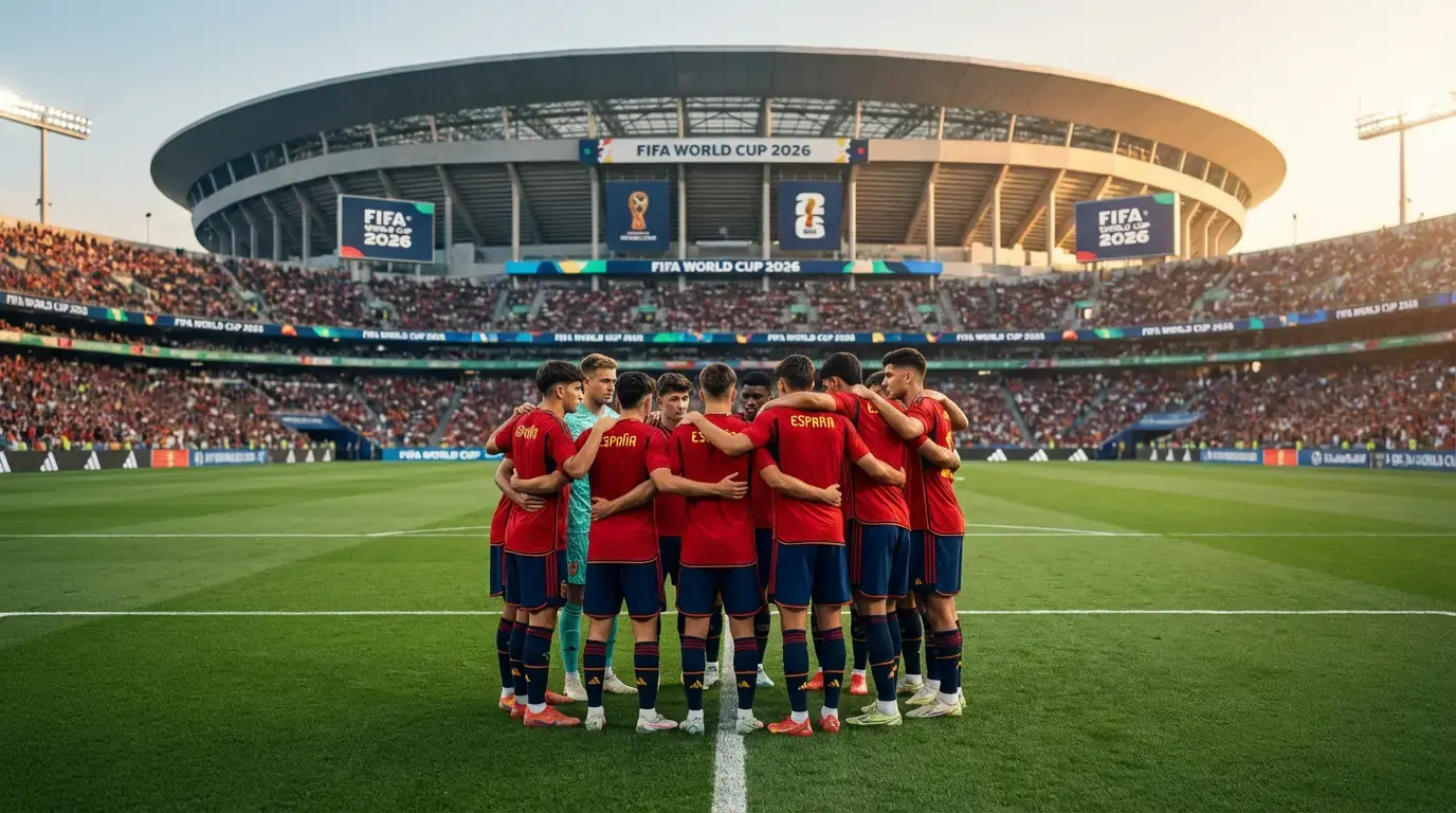 Lamine Yamal og det spanske landshold La Roja på fodboldbanen