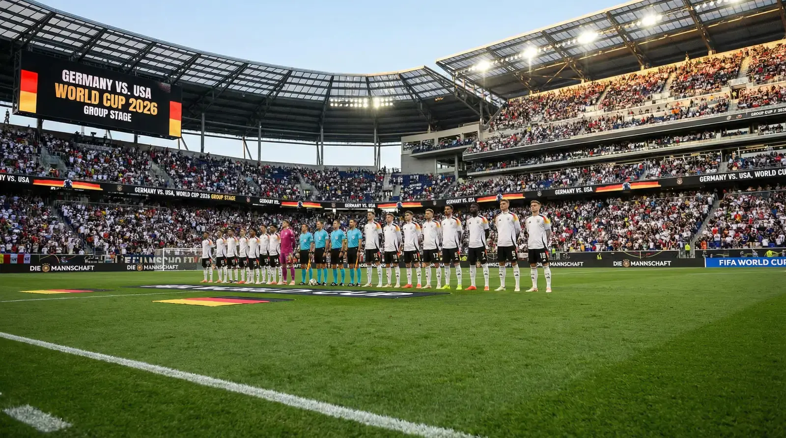 Jamal Musiala og det tyske landshold Die Mannschaft på fodboldbanen