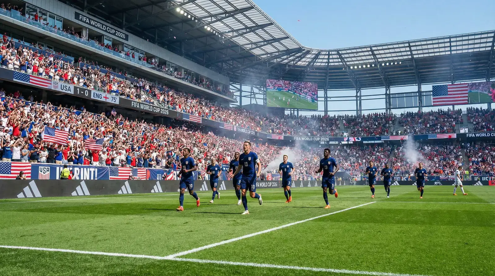 Christian Pulisic og det amerikanske landshold USMNT på fodboldbanen