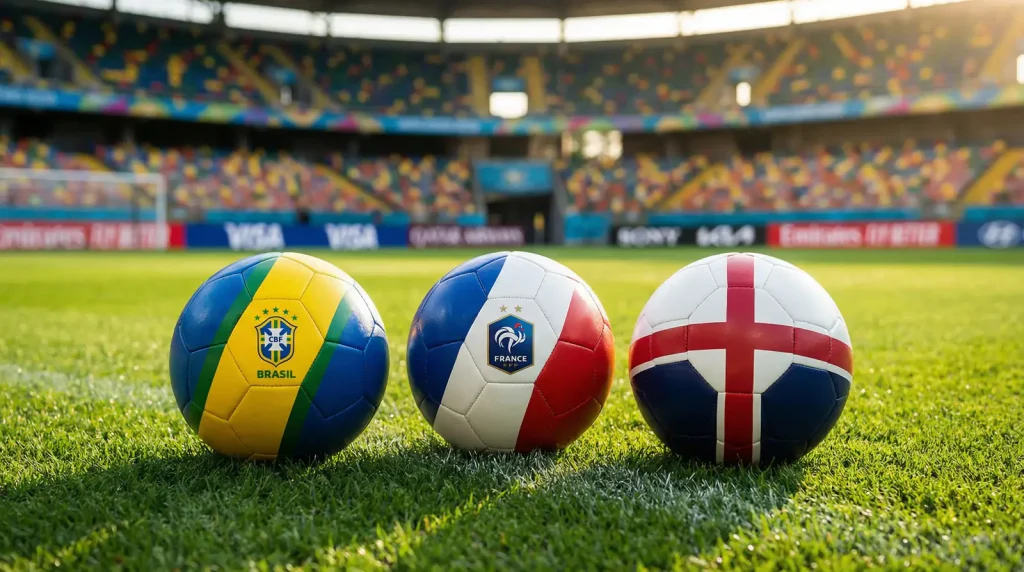 Grafisk sammenligning af odds og vindersandsynligheder for Frankrig, Argentina og England