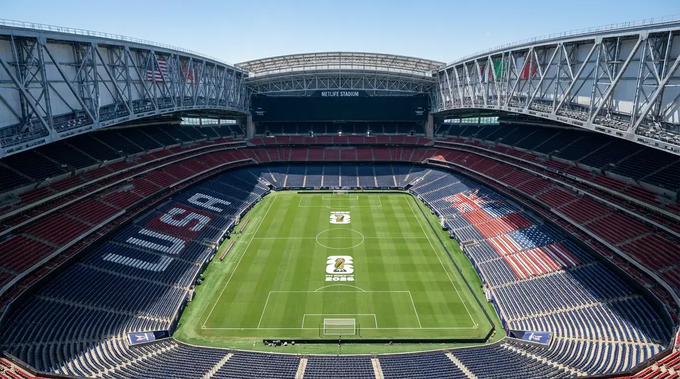 VM 2026 slutspil bracket med knockout-runder fra runde af 32 til finalen i MetLife Stadium